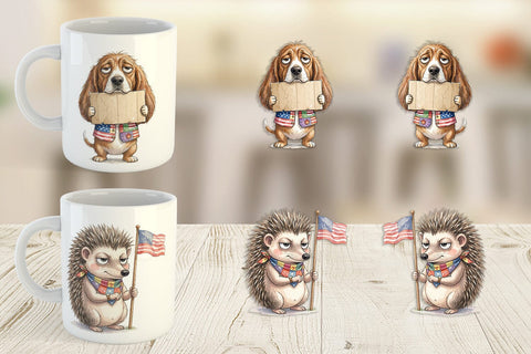 Mug Wrap Sarcastic Sassy Patriotic Animals Sublimation artnoy 