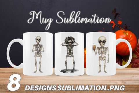 Mug Wrap Sarcastic Skeleton Dark Academia Sublimation artnoy 