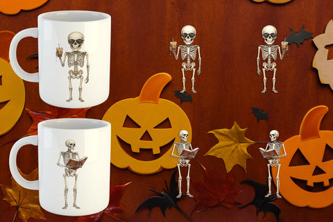 Mug Wrap Sarcastic Skeleton Dark Academia Sublimation artnoy 