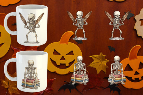 Mug Wrap Sarcastic Skeleton Dark Academia Sublimation artnoy 