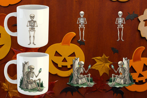Mug Wrap Sarcastic Skeleton Dark Academia Sublimation artnoy 