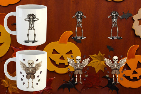 Mug Wrap Sarcastic Skeleton Dark Academia Sublimation artnoy 