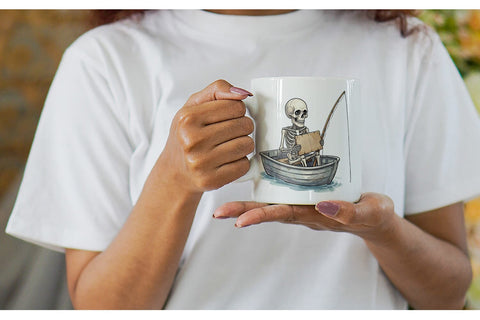 Mug Wrap Sarcastic Sports Dad Bone Watercolor Sublimation artnoy 