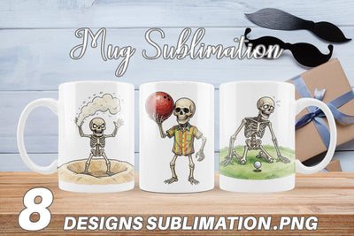 Mug Wrap Sarcastic Sports Dad Bone Watercolor Sublimation artnoy 