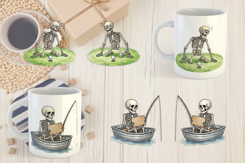 Mug Wrap Sarcastic Sports Dad Bone Watercolor Sublimation artnoy 