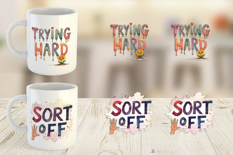 Mug Wrap Sarcastic Sunshine Cynical Hope Watercolor Sublimation artnoy 