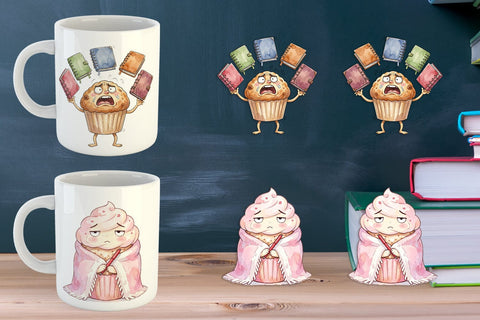 Mug Wrap Sarcastic Teacher Snack Watercolor Sublimation artnoy 