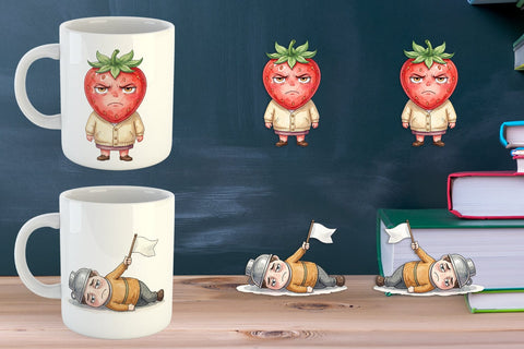 Mug Wrap Sarcastic Teacher Snack Watercolor Sublimation artnoy 