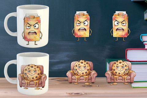 Mug Wrap Sarcastic Teacher Snack Watercolor Sublimation artnoy 
