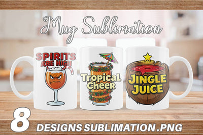 Mug Wrap Sarcastic Tiki Holiday Cocktail Quotes Sublimation artnoy 