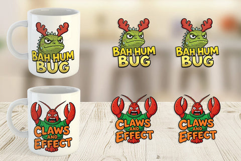 Mug Wrap Sarcastic Tropical Animal Christmas Quotes Sublimation artnoy 