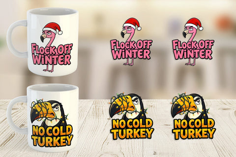 Mug Wrap Sarcastic Tropical Animal Christmas Quotes Sublimation artnoy 