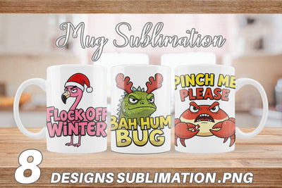 Mug Wrap Sarcastic Tropical Animal Christmas Quotes Sublimation artnoy 