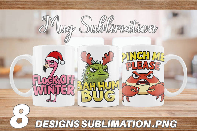 Mug Wrap Sarcastic Tropical Animal Christmas Quotes Sublimation artnoy 