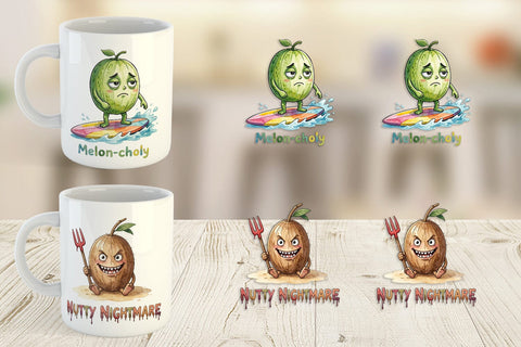 Mug Wrap Sarcastic Tropical Fruit Pumpkin Sublimation artnoy 