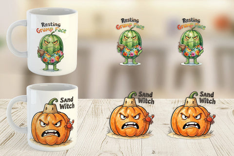 Mug Wrap Sarcastic Tropical Fruit Pumpkin Sublimation artnoy 