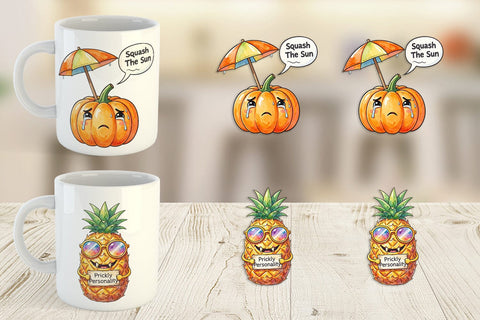 Mug Wrap Sarcastic Tropical Fruit Pumpkin Sublimation artnoy 