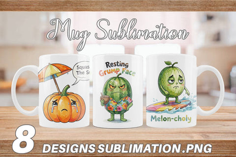 Mug Wrap Sarcastic Tropical Fruit Pumpkin Sublimation artnoy 