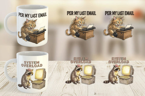 Mug Wrap Sarcastic Work Burnout Vintage Sublimation artnoy 