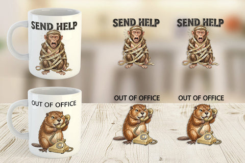 Mug Wrap Sarcastic Work Burnout Vintage Sublimation artnoy 