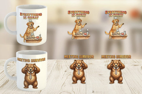 Mug Wrap Sarcastic Work Burnout Vintage Sublimation artnoy 