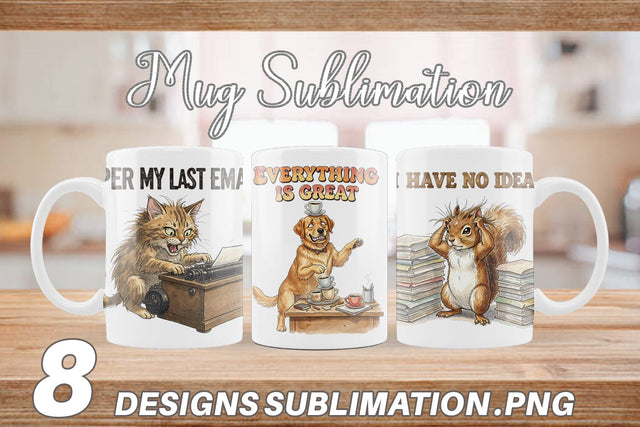 Mug Wrap Sarcastic Work Burnout Vintage Sublimation artnoy 