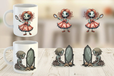Mug Wrap Sarcastic Zombie Girls Sublimation artnoy 