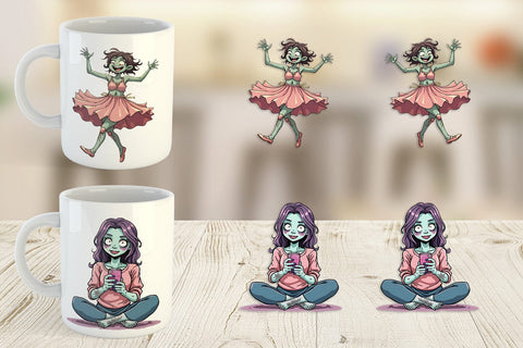 Mug Wrap Sarcastic Zombie Girls Sublimation artnoy 