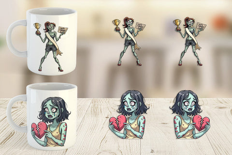 Mug Wrap Sarcastic Zombie Girls Sublimation artnoy 