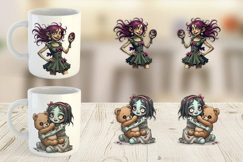 Mug Wrap Sarcastic Zombie Girls Sublimation artnoy 