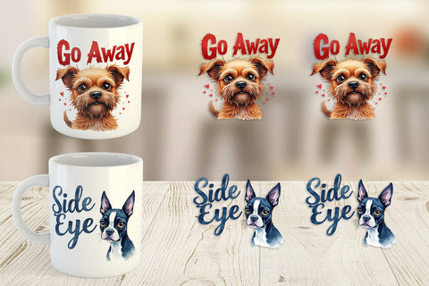 Mug Wrap Sassy Attitude Ugly Cute Dog Quotes Sublimation artnoy 
