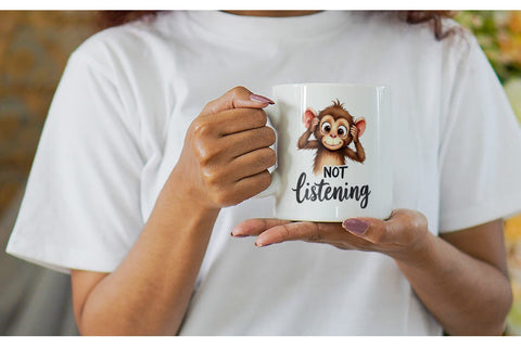 Mug Wrap Sassy Big-Eyed Animal Watercolor Puns Sublimation artnoy 