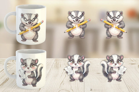 Mug Wrap Sassy Grumpy School Animal Sublimation artnoy 