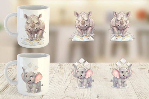 Mug Wrap Sassy Grumpy School Animal Sublimation artnoy 