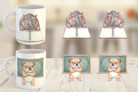 Mug Wrap Sassy Grumpy School Animal Sublimation artnoy 
