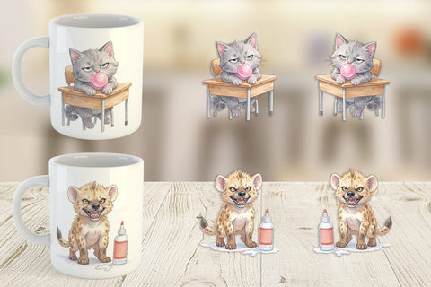 Mug Wrap Sassy Rebellious School Animal Sublimation artnoy 