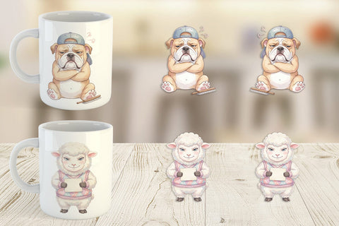 Mug Wrap Sassy Rebellious School Animal Sublimation artnoy 