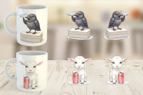 Mug Wrap Sassy Rebellious School Animal Sublimation artnoy 