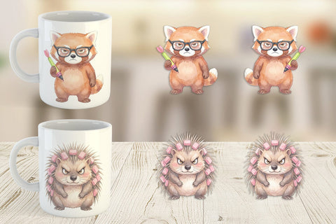 Mug Wrap Sassy Rebellious School Animal Sublimation artnoy 