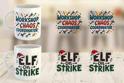 Mug Wrap Sassy Santa's Sayings Sarcastic Christmas Quotes Sublimation artnoy 