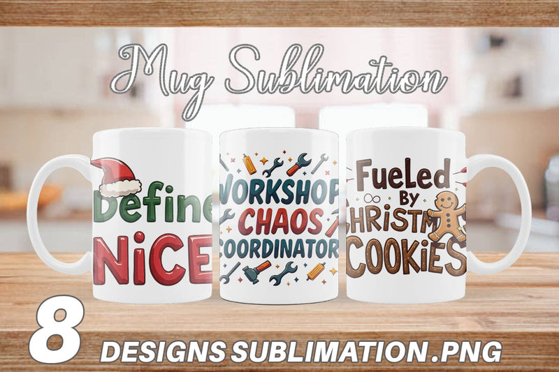 Mug Wrap Sassy Santa's Sayings Sarcastic Christmas Quotes Sublimation artnoy 