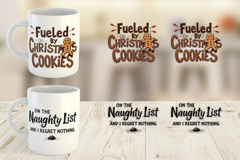 Mug Wrap Sassy Santa's Sayings Sarcastic Christmas Quotes Sublimation artnoy 