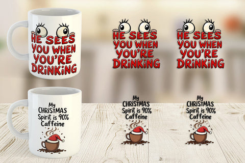 Mug Wrap Sassy Santa's Sayings Sarcastic Christmas Quotes Sublimation artnoy 