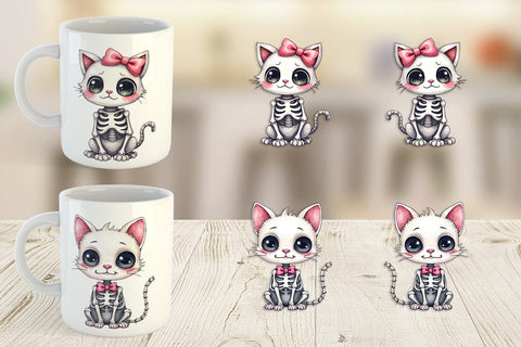 Mug Wrap Sassy Skeleton Cat Sublimation artnoy 