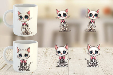 Mug Wrap Sassy Skeleton Cat Sublimation artnoy 