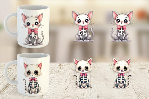 Mug Wrap Sassy Skeleton Cat Sublimation artnoy 