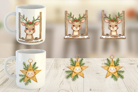 Mug Wrap Scandinavian Christmas Sublimation artnoy 