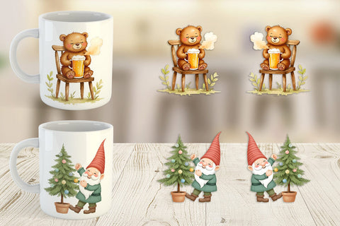 Mug Wrap Scandinavian Christmas Sublimation artnoy 