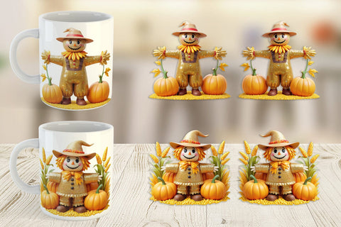 Mug Wrap Scarecrow Festive Sublimation artnoy 