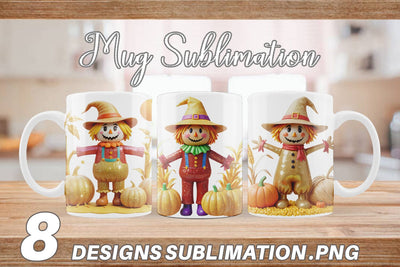 Mug Wrap Scarecrow Festive Sublimation artnoy 